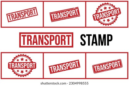 Transport Rubber Stamp Set Vector
