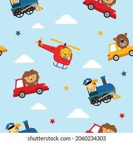Transport seamless pattern kids background