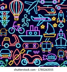 Transport Seamless Pattern. Vector Illustration of Transportation Background.