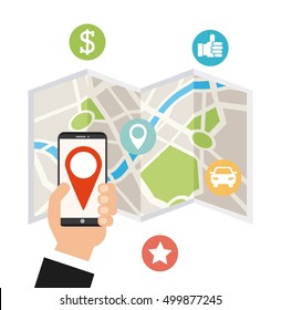 transport service app technology icon vector illustration design