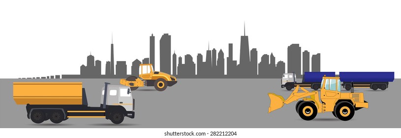Transport Services in the City. Car. Vector Illustration. EPS10