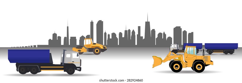 Transport Services in the City. Car. Vector Illustration. EPS10