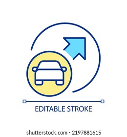 Transport Services Erweiterung RGB Farbsymbol. Entwicklung und Wachstum. Transit und Pendeln. Einzige Vektorgrafik. Einfache, ausgefüllte Linienzeichnung. Bearbeitbarer Strich. Arithmetik verwendet