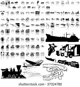 Transport set of black sketch. Part 1. Isolated groups and layers.