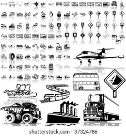 Transport set of black sketch. Part 3. Isolated groups and layers.