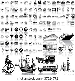 Transport set of black sketch. Part 5. Isolated groups and layers.