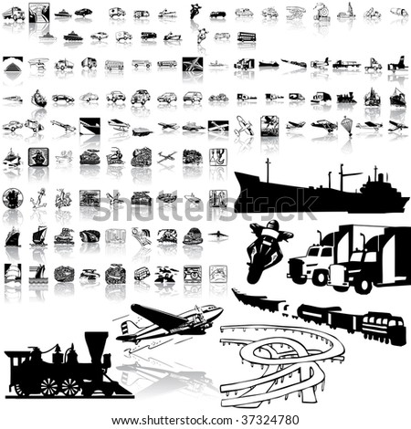 Transport set of black sketch. Part 1. Isolated groups and layers.