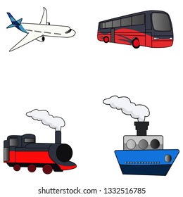 Transport set illustration