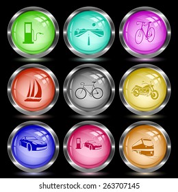 Transport set. Internet button. Vector illustration.