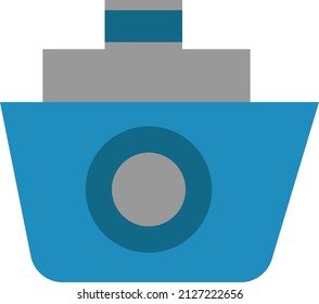 Transport ship, illustration, vector on a white background.