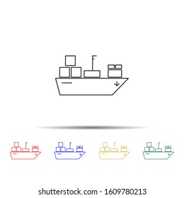 transport ship multi color style icon. Simple thin line, outline vector of transport icons for ui and ux, website or mobile application