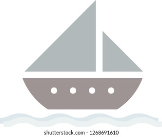 Transport ship vector logo on white background