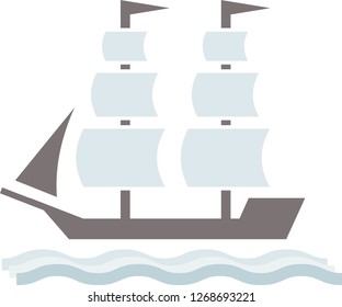 Transport ship vector logo on white background