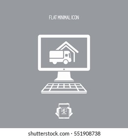 Transport shop service - Vector flat icon