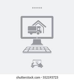 Transport shop service - Vector flat icon