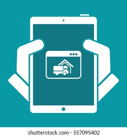 Transport shop service - Vector flat icon
