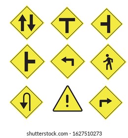 Transport signs, icon set, vector