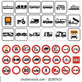 transport signs and icons
