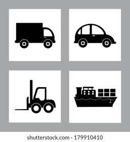 transport square design over  grey background vector illustration