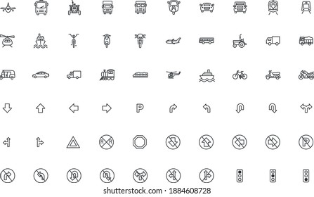 transport stroke vector icons pack 