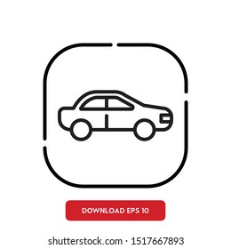 transport symbol, car outline vector icon