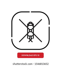 Transport symbol, helicopter outline vector icon