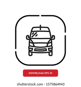 Transport symbol, van outline vector icon. Modern, simple flat vector illustration for web site or mobile app