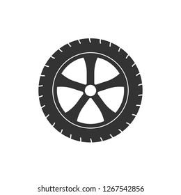 Transport tire icon. Vector illustration, flat design.