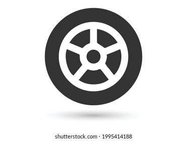 Transport tire icon. Vector illustration, flat design.