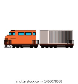 transport traffic delivery logistic train cartoon vector illustration graphic design