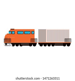 transport traffic delivery logistic train cartoon vector illustration graphic design