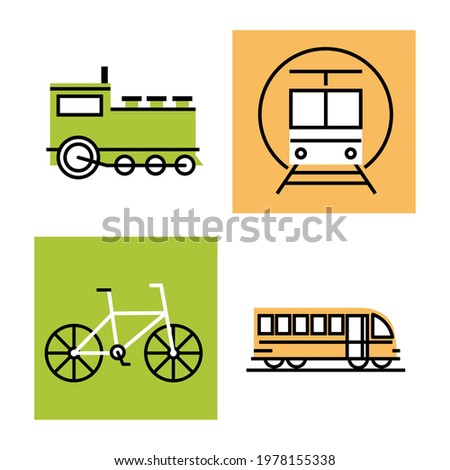 transport train bike bus linear and fill