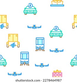 transport transportation car vector seamless pattern thin line illustration
