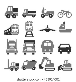 transport, transportation icon set