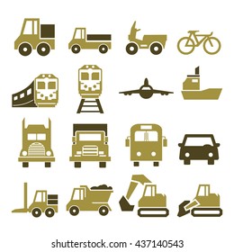 transport, transportation icon set