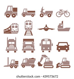 transport, transportation icon set