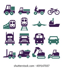 transport, transportation icon set