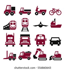 transport, transportation icon set