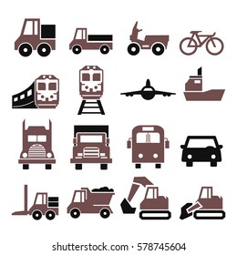 transport, transportation icon set
