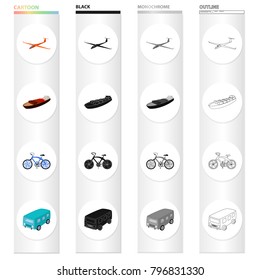 Transport, transportation, machinery and other web icon in cartoon style.Air, land, sea, icons in set collection.