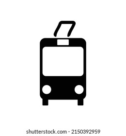 Transport Trolley Bus Icon Flat Design Vector. Common Mass Transit Pictogram. 