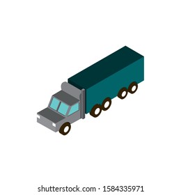 transport truck container vehicle isometric icon vector illustration