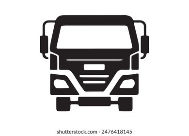 Transport Truck Icon  silhouette vector isolated on a white background