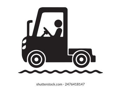 Transport Truck Icon  silhouette vector isolated on a white background