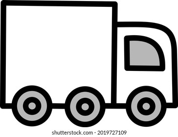 Transport truck, illustration, vector on a white background.