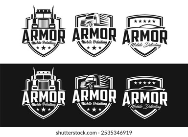 Transport Truck Shield Logo. set of truck logo