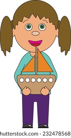 Transport Types - Girl Holding Boat