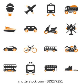 Transport types simply icons for web and user interfaces