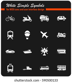 transport types vector icons for user interface design