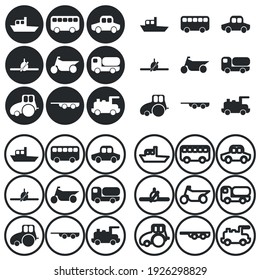 Transport vechicles icon vector set